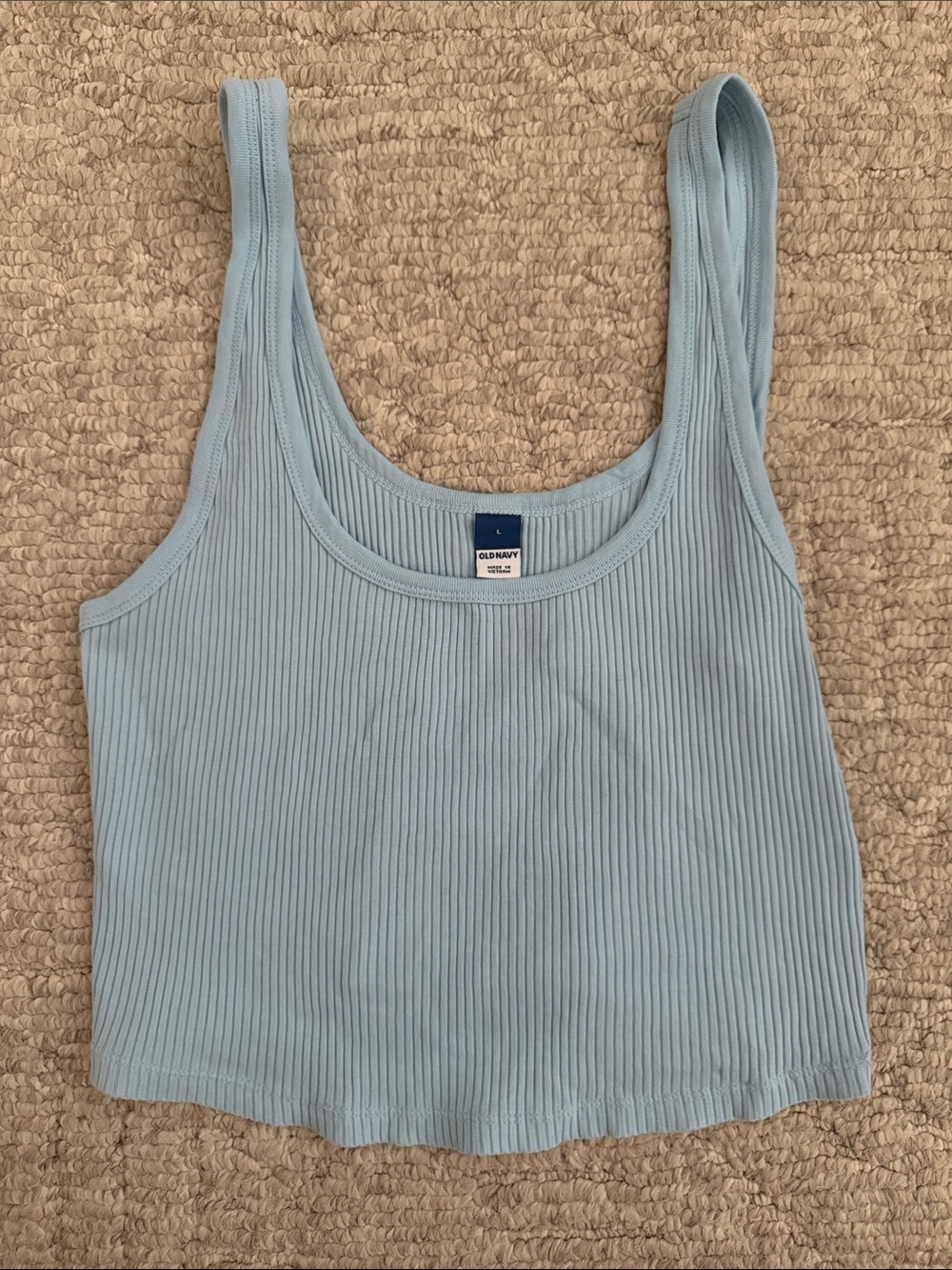 Old Navy Light Blue Ribbed Cropped Tank